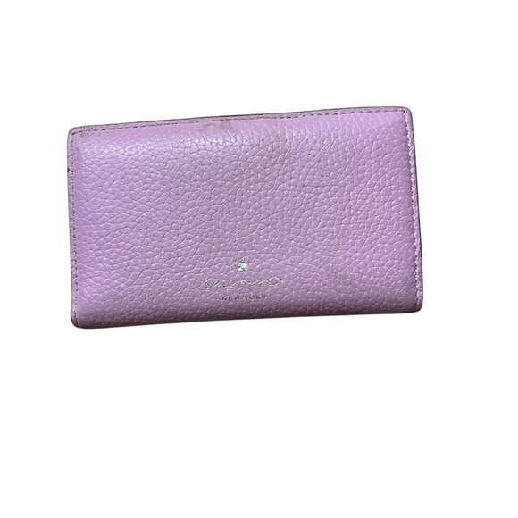 KATE SPADE Hayes Street Mikey Bow Leather Small Bi-fold Wallet in Sugar Pink - Picture 2 of 3